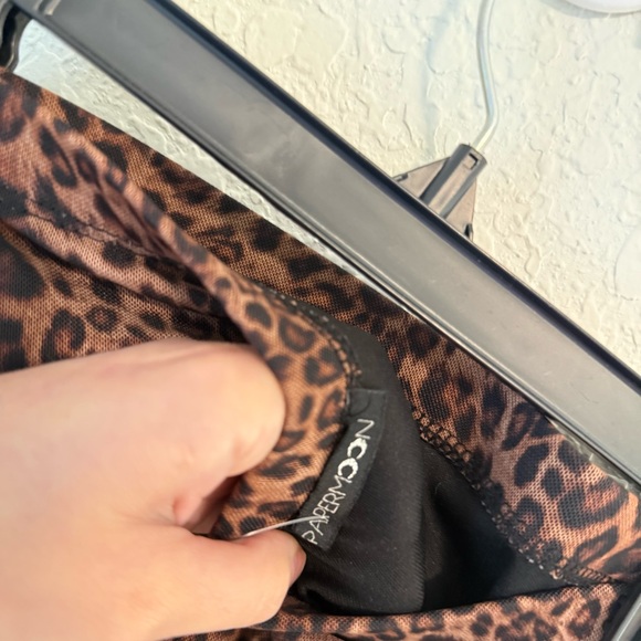 Strapless Leopard Print Ruffled Mini Dress - Picture 2 of 6